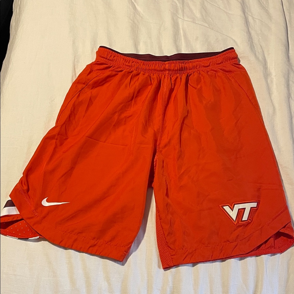 Nike Men's Orange Athletic Shorts Virginia Tech